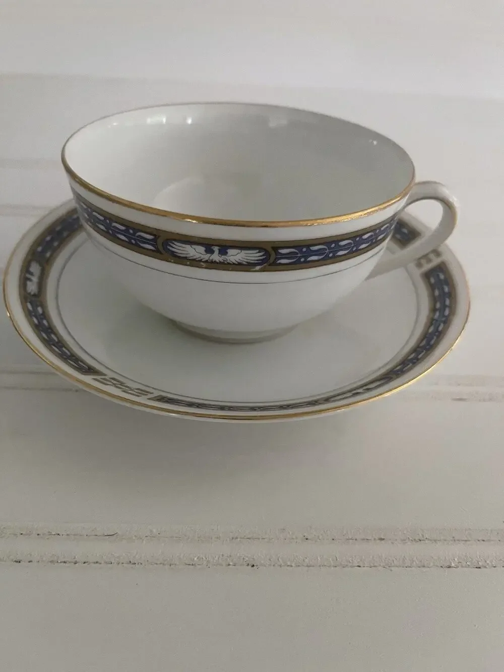 Noritake Vintage Flat Cup Saucer Porcelain Set The Commodore Coffee Tea Classic